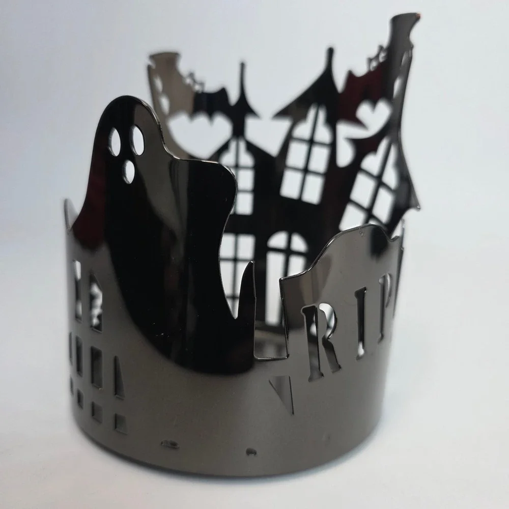 Bath & Body Works Slatkin Halloween Haunted House Ghost 3 Wick Candle Holder